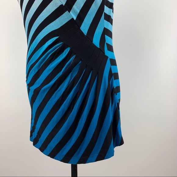 Point Zero Nicole Benisti Striped Ombre Sleeveless Top with Ruching, Large - Picture 4 of 16